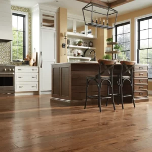 Brown hardwood flooring in a kitchen | Price Flooring